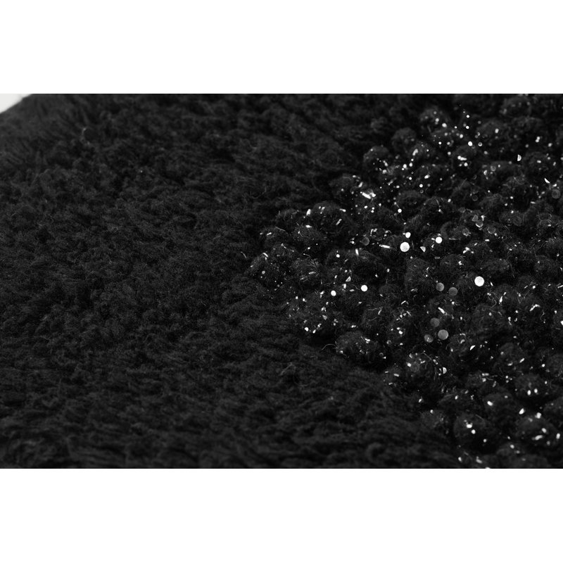 Cotton Non-Slip Bath Rug, Black