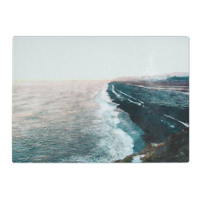 Tempered Glass Black Sands Beach in Iceland Chopping Board