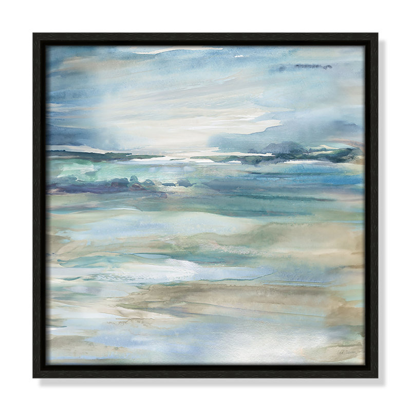 Reflection Skies - Square Version Print par Carol Robinson, H 13,5 po x l 13,5 po, Flottant espresso