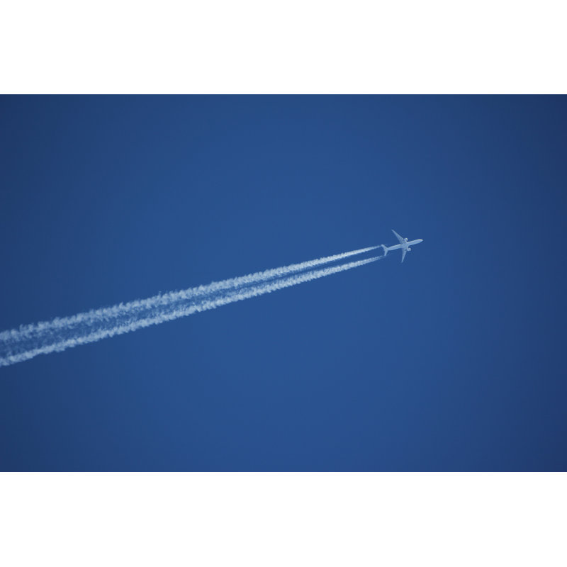 Trail Of An Aircraft by Africanway - No Frame Print on Canvas, 30cm H x 46cm W x 3.8cm D
