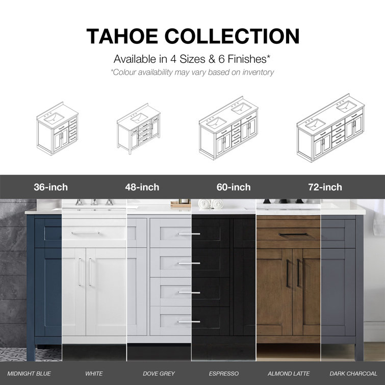 Greyleigh™ Tahoe 48\'\' Free Standing Single Bathroom Vanity with Engineered  Marble Top & Reviews | Wayfair