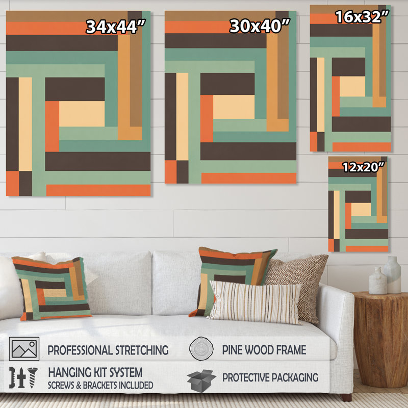 Impression rétro sur toile rétro Mid-Century, L 30 po x H 40 po