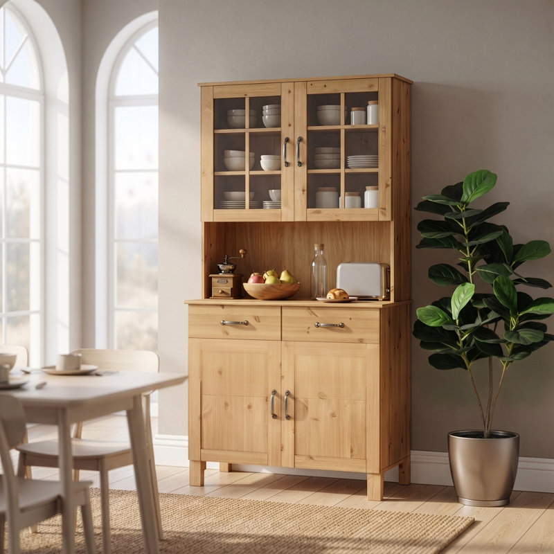 Martindale 85cm Solid Wood Sideboard, Stain Wax