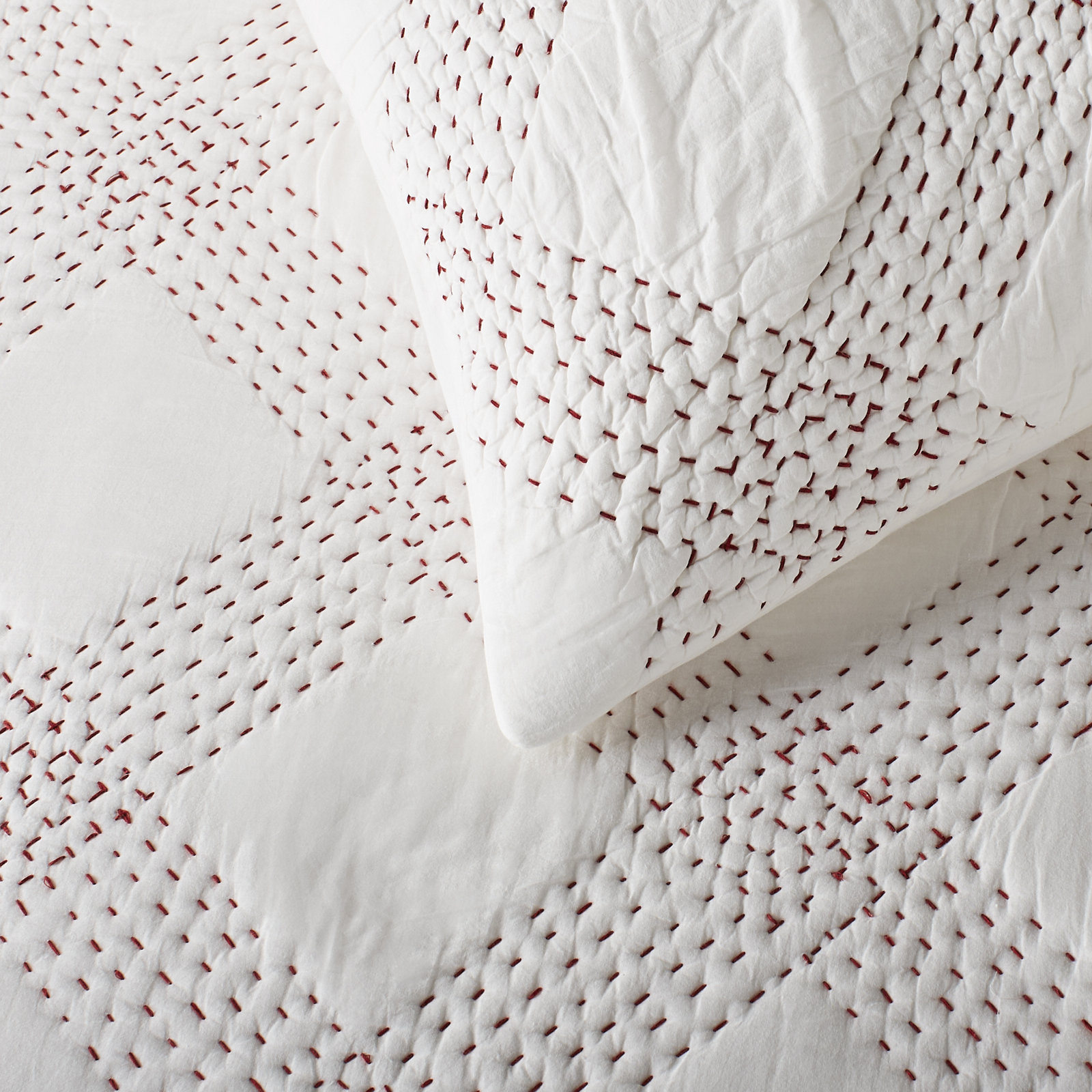 Feba 100% Cotton Pillow Sham, Euro, Red