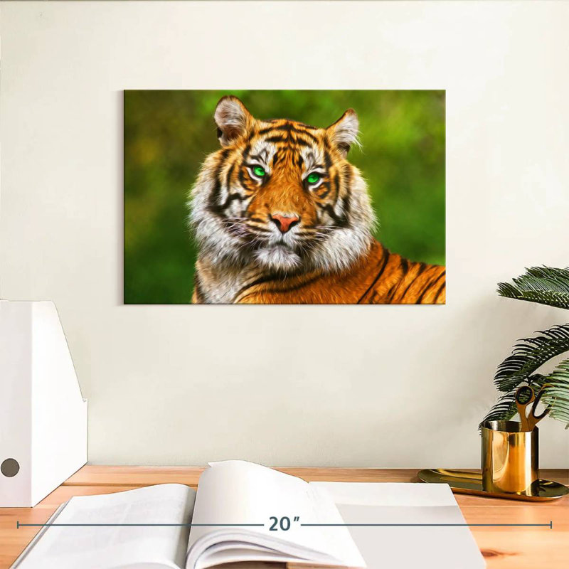 Tigre aux yeux verts Brampt, H 8 po x l 12 po