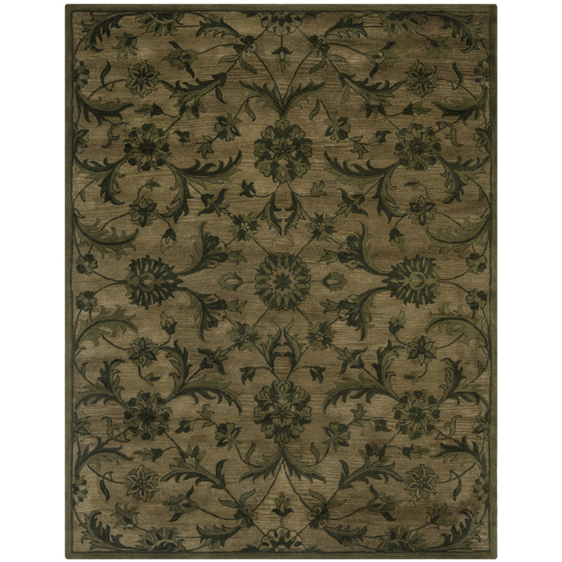 Dunbar Hand Tufted Wool Floral Rug, Rectangle 9' x 12'
