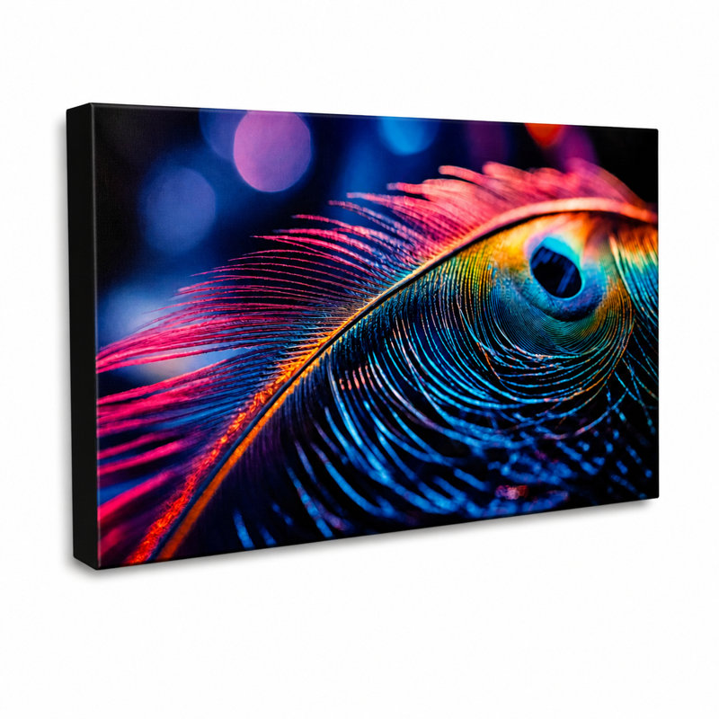 Art mural sur toile plume de paon