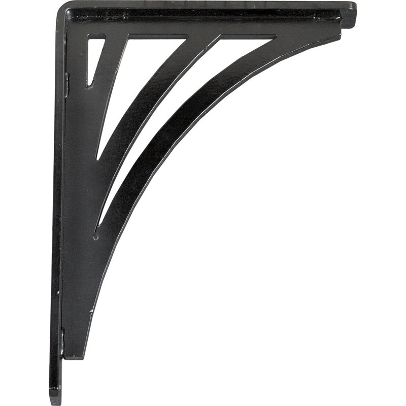 Support en fer forgé Nevio, H 12 po x l 1,5 po x P 10 po, Noir