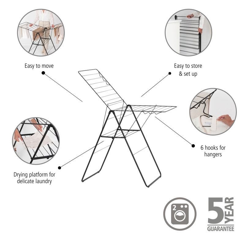 Brabantia Hangon 20 m Folding Drying Rack, Grey