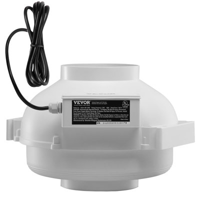 6 To 4.5 Inch Radon Fan Installation Kit, Quiet 380CFM Radon Mitigation Fan System Kit With 2 Couplers, Pressure Indicator, Waterproof Inline Duct Fan Exhaust Fan For Indoor Outdoor Ventilation