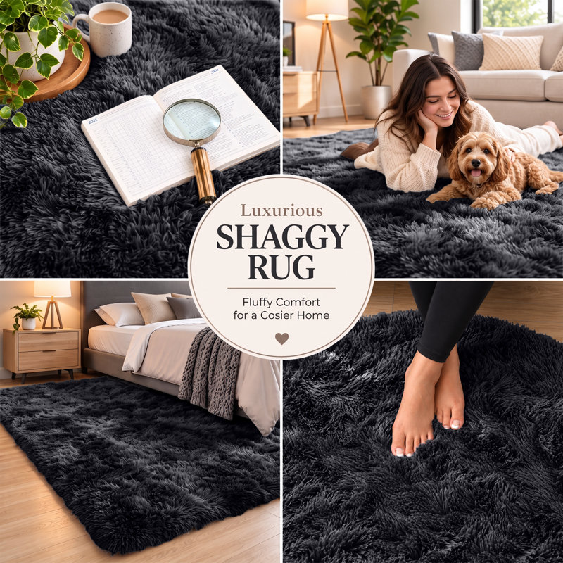 Adela Rectangle Shag Washable, Rectangle 80 x 150 cm