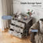 Ensemble de commode 2 pièces - commode 8 tiroirs et table de chevet 3 tiroirs l 26,7 po avec station de charge, gris délavé