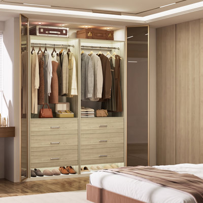 4ft Closet System with Wooden Drawers