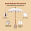 Balinese Parasol Cream Cotton, Solid Wood-1308678105