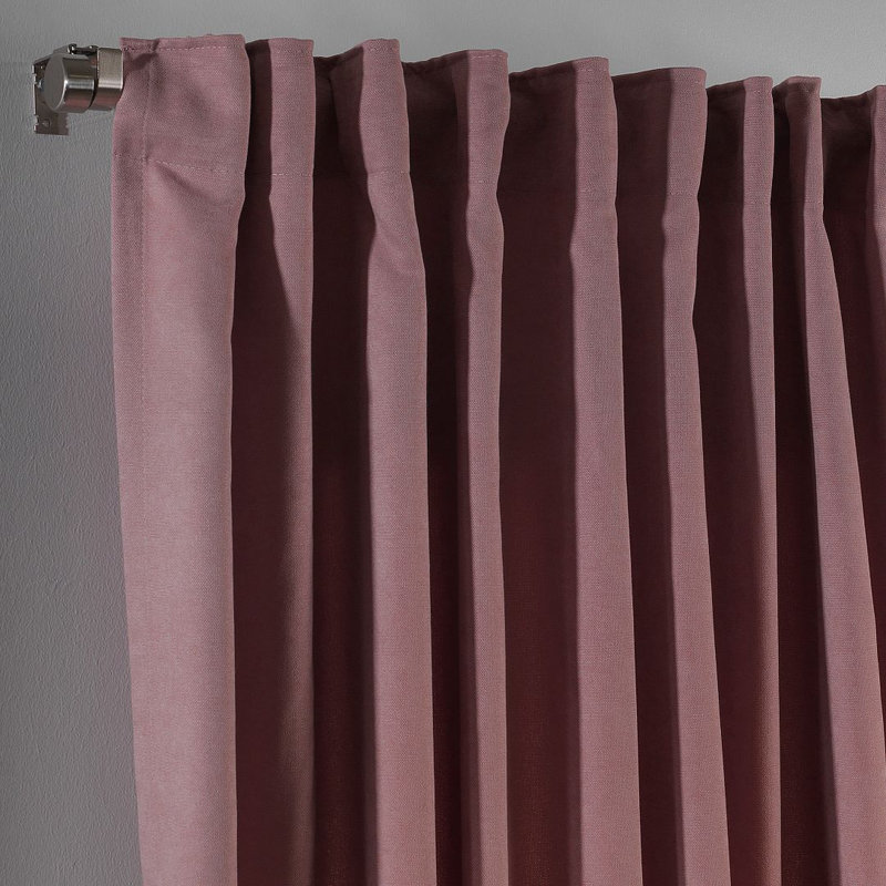 Blackout Thermal with Liner Extra Long & Extra Wide Decorative Curtain Single Panel, 140cm Width x 295cm Drop, Pink 