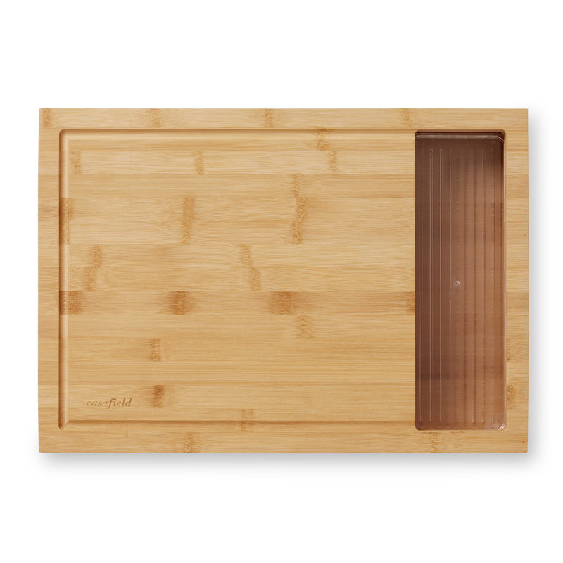 Bamboo Cutting Board with Removable Storage Drawers