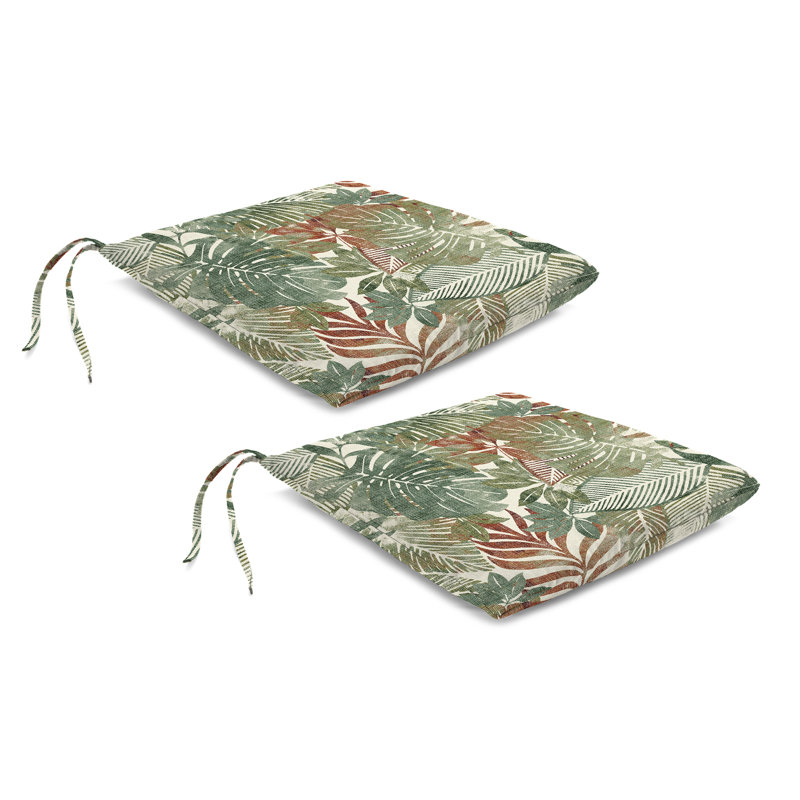 19" x 18" Outdoor Seat Cushion with Ties, Wesley Hedge