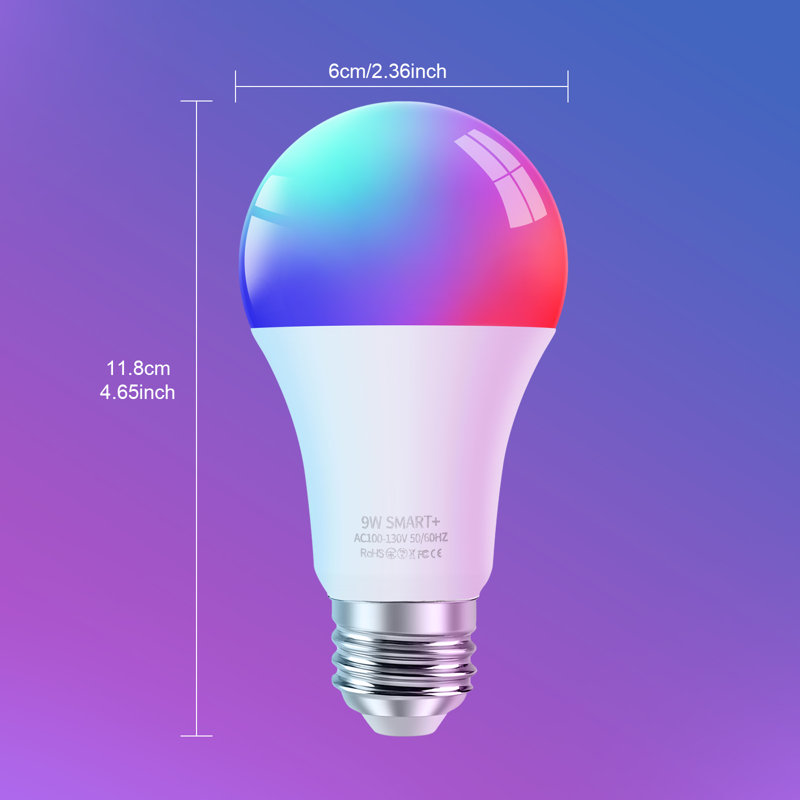 Ampoule RVB intelligente Wi-Fi et contrôle Bluetooth compatible avec Alexa Google