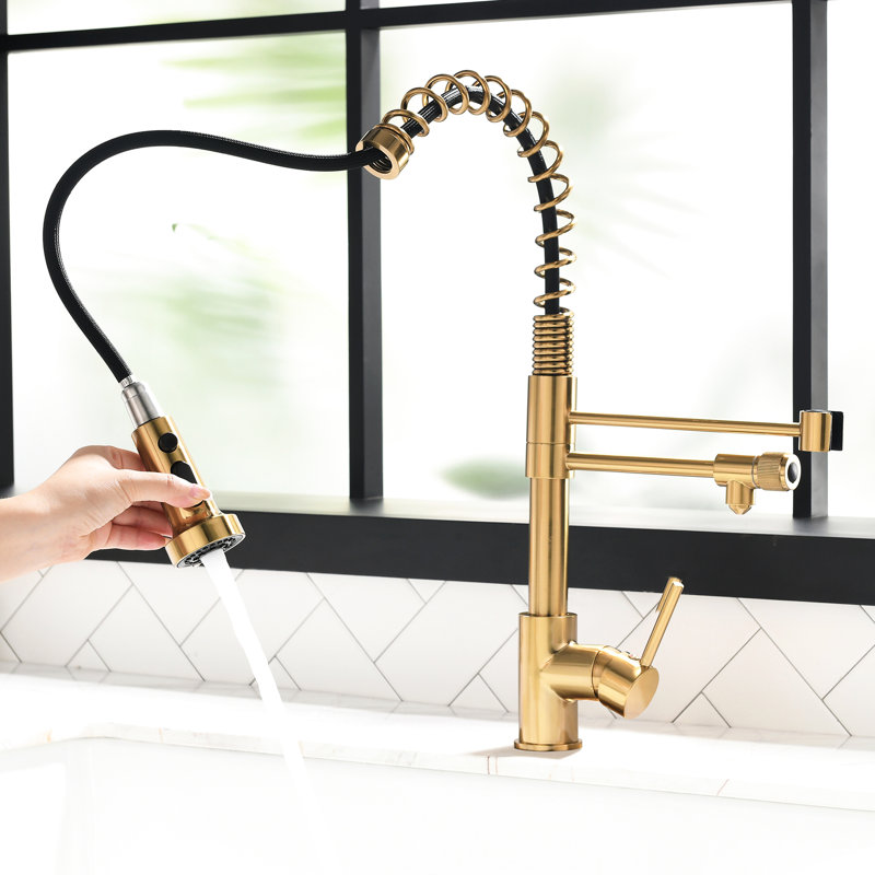 Drinking Water Faucet For Kitchen, Pull Down Filter, Purifier Kitchen Sink In Black And Nickel Gold, Independent Outlet Tap, Filter Faucet, Cold Hot