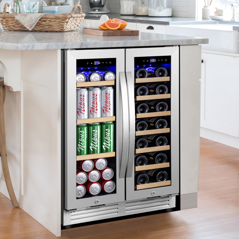 24-Inch Dual Zone Stainless Steel Wine and Beverage Refrigerator