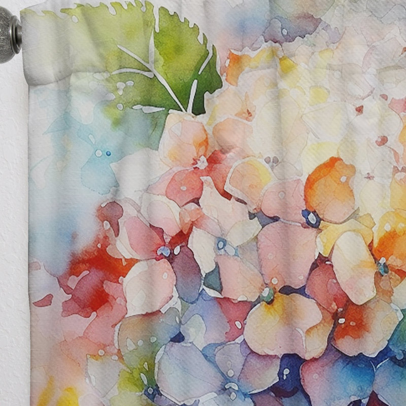 Hortensia bleu vert - rideau en velours traditionnel - obscurcissant - 1 panneau, L 52 po x L 108 po