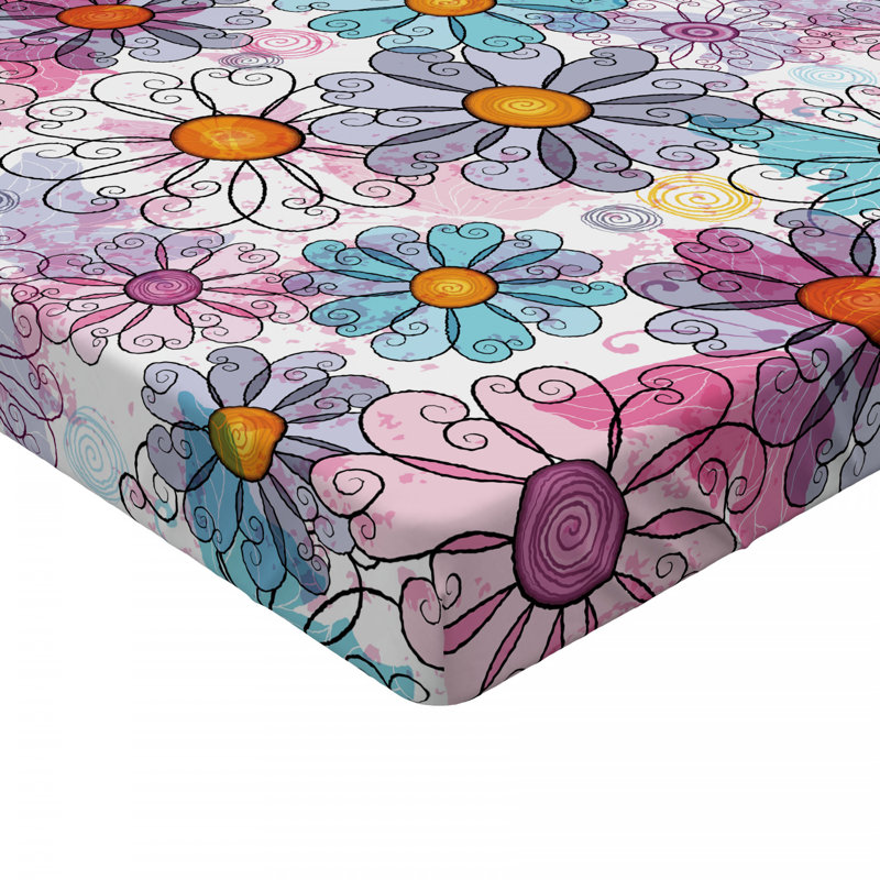 Microfiber Floral Fitted Sheet, Twin XL Fitted Sheet