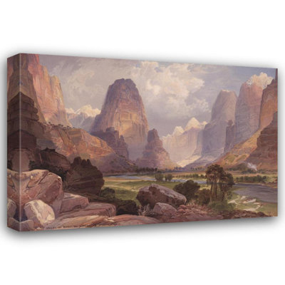"Valley of the Babbling Waters, Southern Utah" by  Thomas Moran - Gallery Wrap Canvas Wall Art