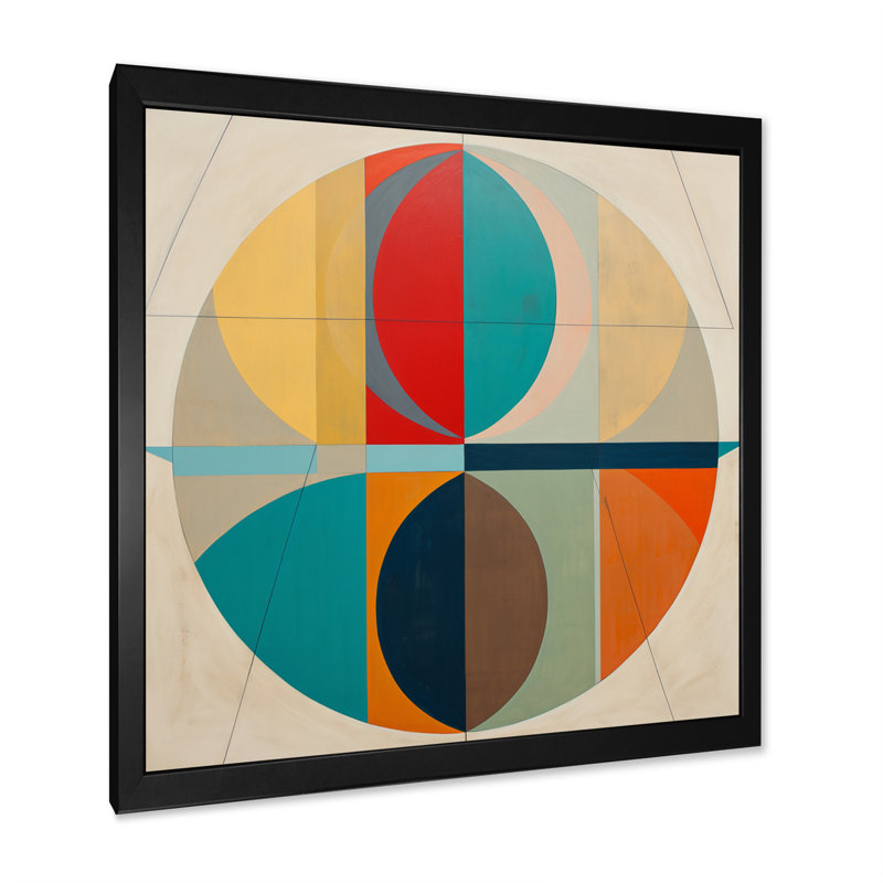 «Serendipity Retro Abstract Midcentury Geometrics I», reproduction sur toile, Cadre simple noir, H 16 po x l 16 po x P 1 po