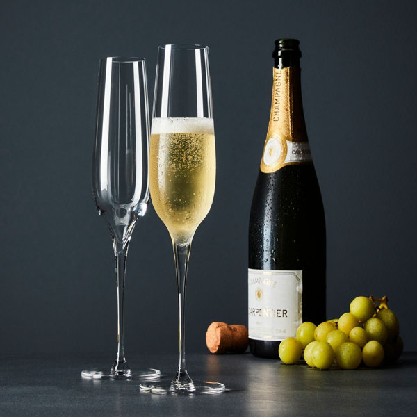 JoyJolt Layla 6.7 oz. Champagne Crystal Glasses (Set of 8)