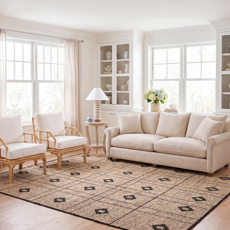 Kornelis natural fiber flatwoven jute rug, Rectangle 8 pi x 10 pi