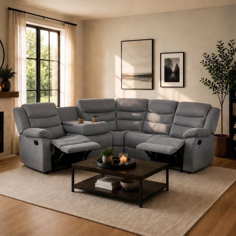 Porte-gobelet modulaire inclinable manuel 82 po 82 po, Microfibre grise