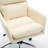 White Artificial Leather Pu Leather Office Chair, Black Base, Adjustable In Height, Suitable For Office Bedroom Dressing Table And Other Environments-603150331