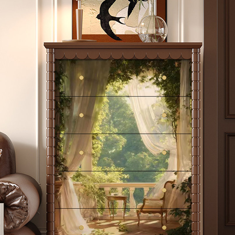 Solid Wood Corner Storage Cabinet, Walnut
