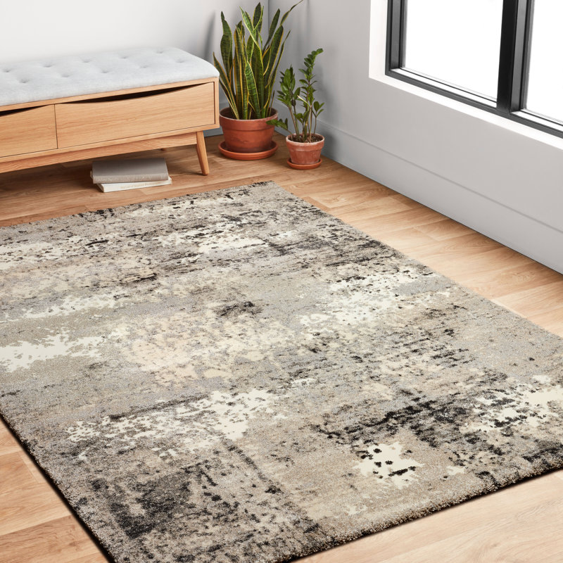 Abbie Performance Abstract Indoor Rug, Rectangle 3'10" x 5'7"