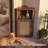 OMCHOME 31.5"H Freestanding Corner Bathroom Cabinet, Rattan Door Storage Organizer with Adjustable Shelf, Bohemian Space-Saving Corner Cabinet for Bathroom Living Room Kitchen Small Space