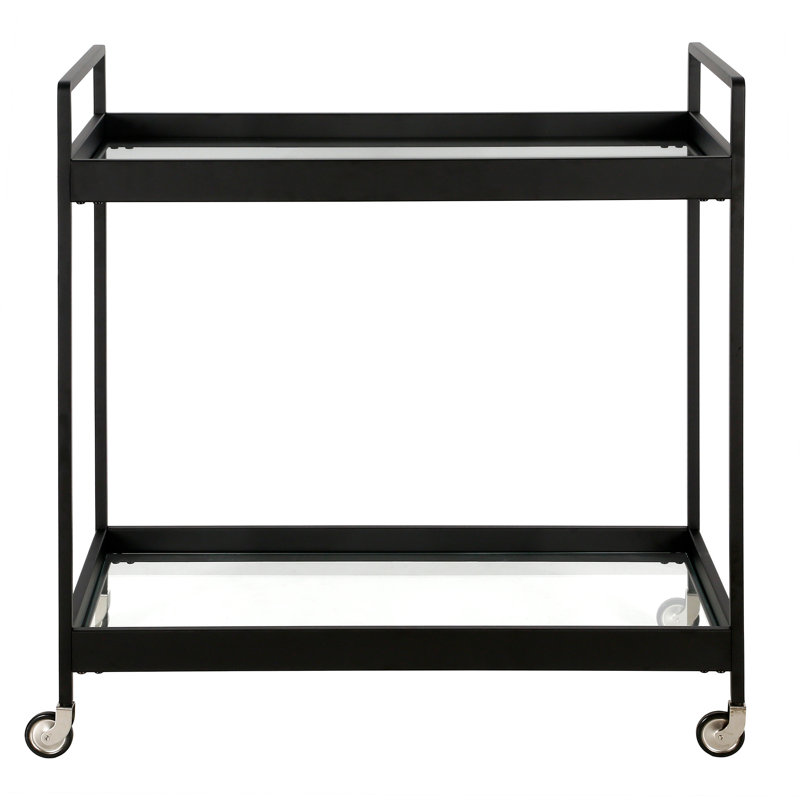 Metal Bar Cart, Blackened Bronze