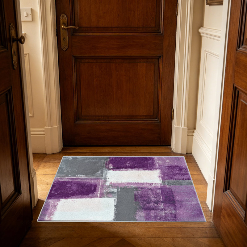 Purple and Grey area rugs for Living Room, Soft and Comfortable, Suitable for all seasons, easy to maintain, machine washable Indoor floor mat, Under Table Farmhouse suitable for Bedroom, Dining Room, Study, Patio, Balcony, Home Decor
