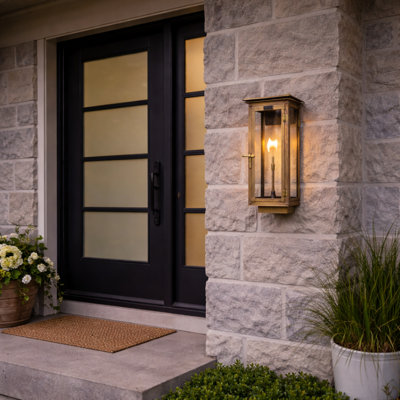 Brooklyn Standard Bracket 18” Copper Gas Lantern | Outdoor Lighting