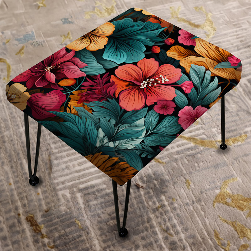 Tropical Watercolors II motif botanique - Repose-pieds rectangulaire floral