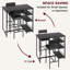 Ensemble de salle à manger comptoir 3 pièces pour 2 personnes, rangement à 3 niveaux et tabourets de bar, noir-781974059-781974060