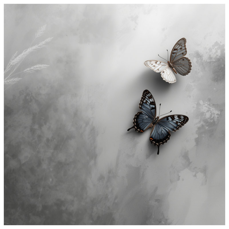 Deux papillons sur la housse de couette, Très grand lit