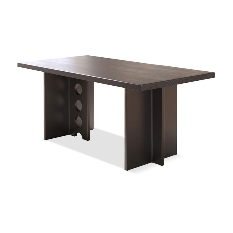 Bureaux rectangulaires noirs en bois massif, H 29,53 po x l 55,12 po x P 27,56 po