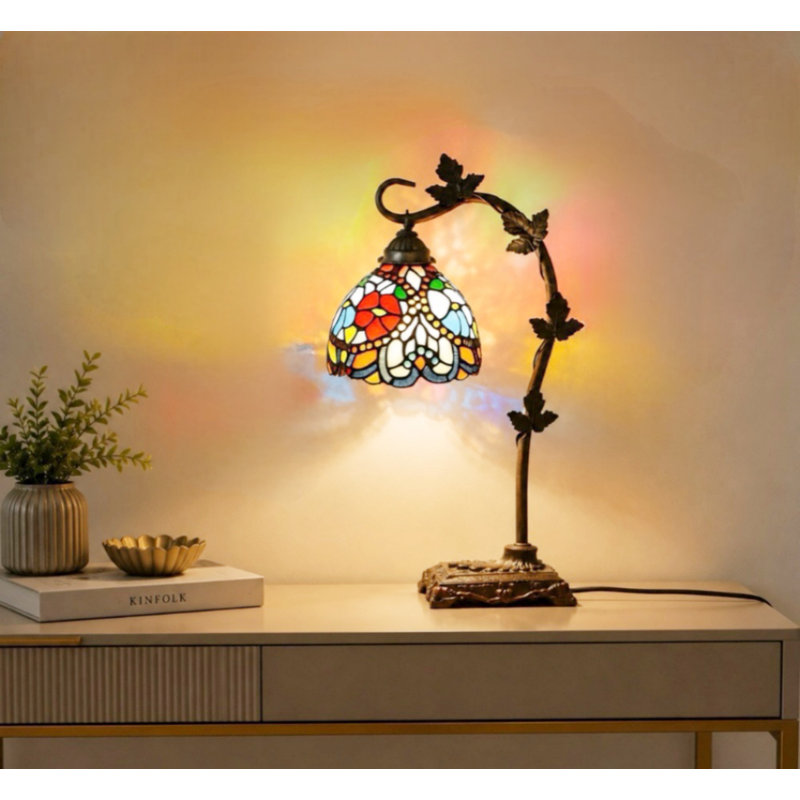 Ensemble de 2 lampes Tiffany en vitrail mosaïque