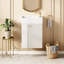 Meuble-lavabo de 18,5 po avec lavabo en résine, rangement intelligent, poignées en alliage de zinc, charnières à fermeture en douceur, tablettes latérales faciles à installer, meuble sous-lavabo, caractéristique