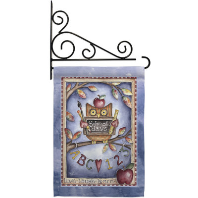 Coussin décoratif en polyester à 2 faces de 19 po x 13 po hibou Live Laugh Learn impressions Ensemble de drapeaux