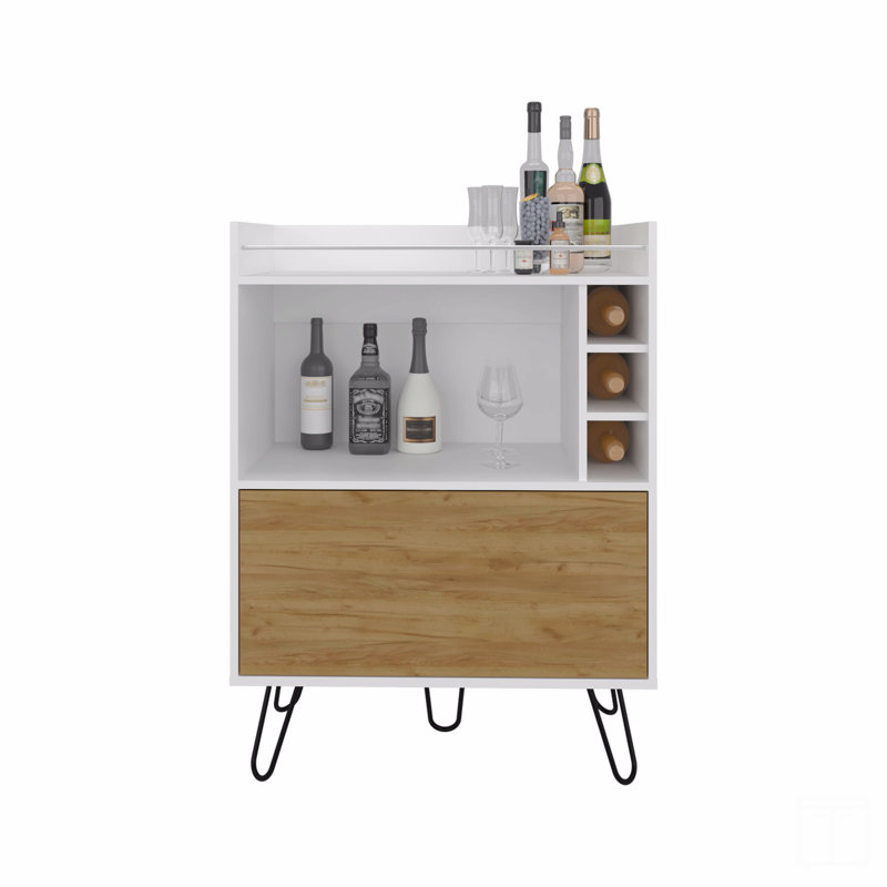 Bar, 1 porte, 4 tablettes