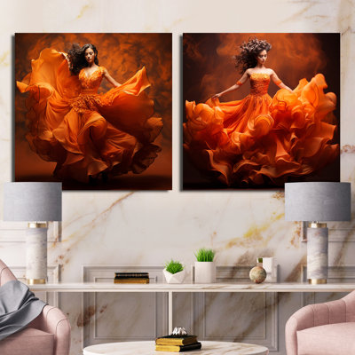 Dance Flamenco Flames - Dance Square Collage Set Of 2