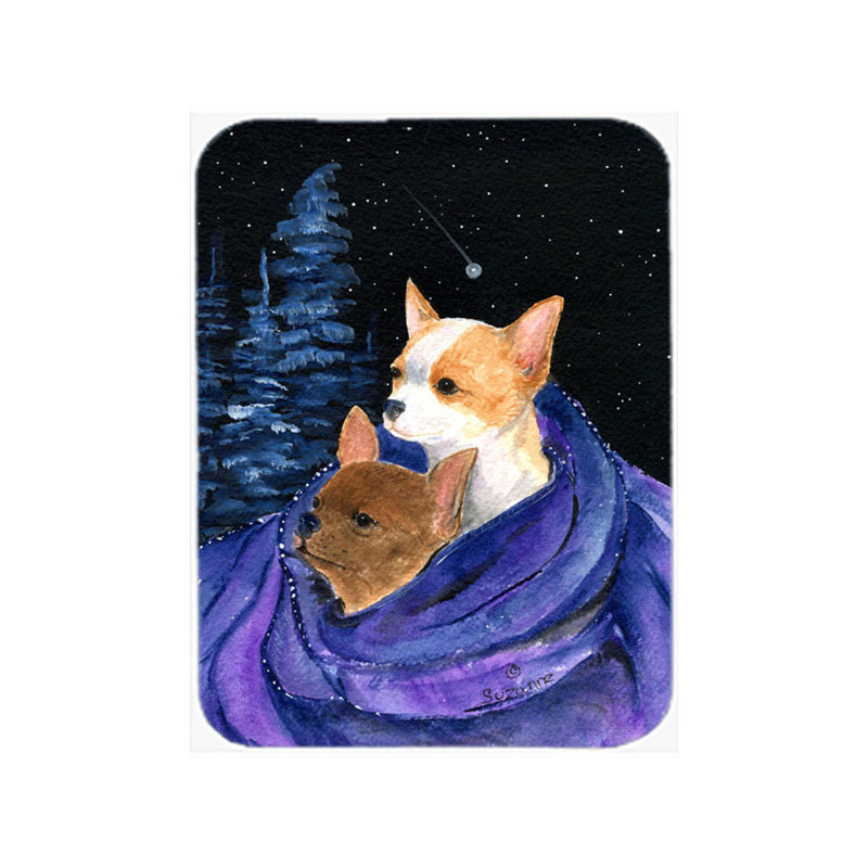 Planche à découper en verre « Chihuahua » rouge®