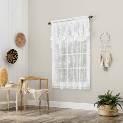 Beatrix Floral Lace Tie-Up Balloon Shade Window Valance