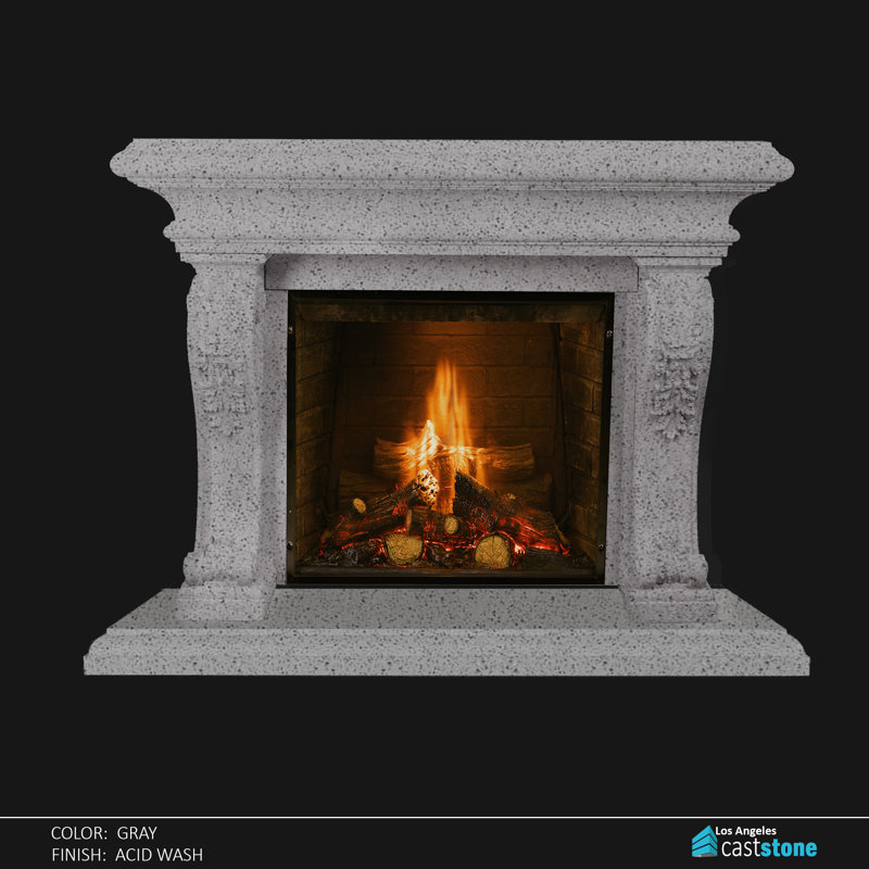 Manila Fireplace Surround, Gray Acid Wash